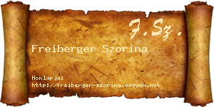 Freiberger Szorina névjegykártya